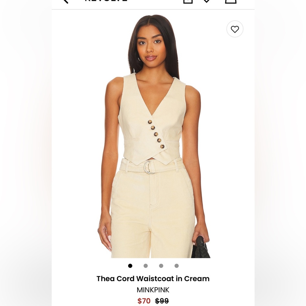 Minkpink (Revolve) Thea Waistcoat Cord Vest